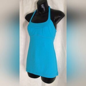 Lululemon Athletica Turquoise Long Halter Tank Top SZ small
